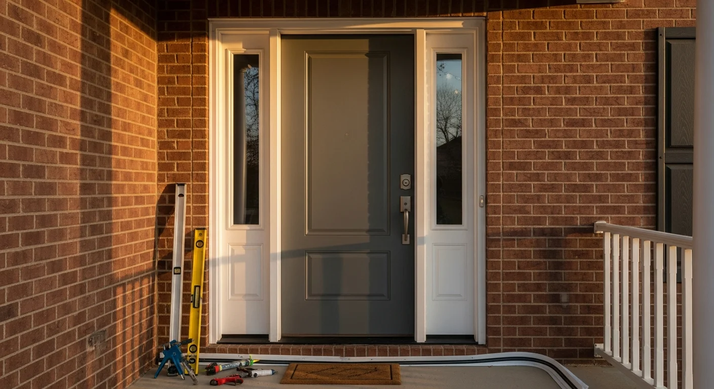 Professional patio door installation in a residential home