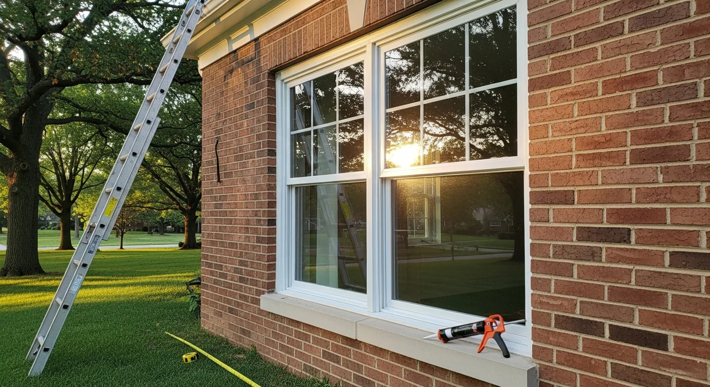 Professional window installation in a residential home